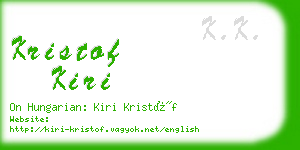 kristof kiri business card